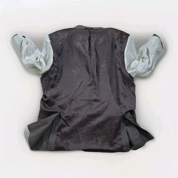 Lauren Ralph Lauren Blazer Mens US 52R Houndstooth Tweed Wool Lined 2B 2 Vented - Picture 13 of 16